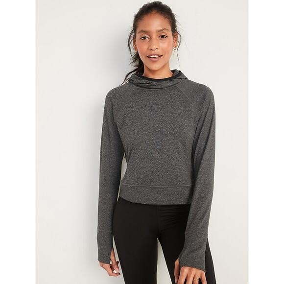 Old Navy Active Cozecore Performance Hoodie Sweatshirt Stretchy Gray XL NEW - Picture 1 of 11